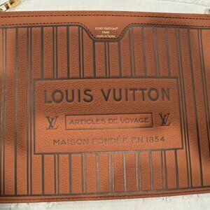 LOUIS VUITTON Calfskin Neverfull Inside Out MM Pochette in Brown